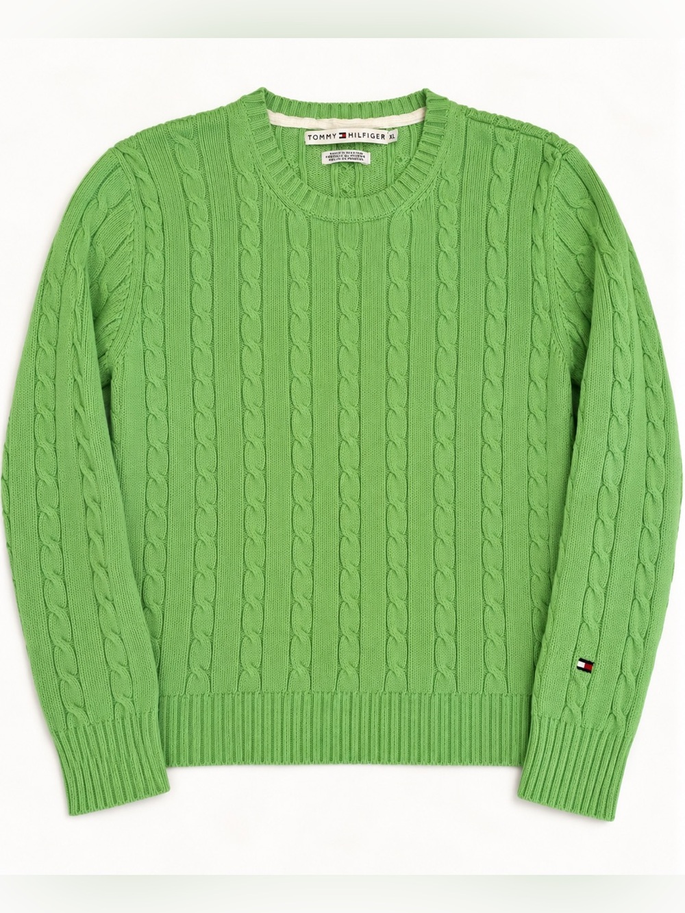 Tommy Hilfiger green cable knit sweater size XL